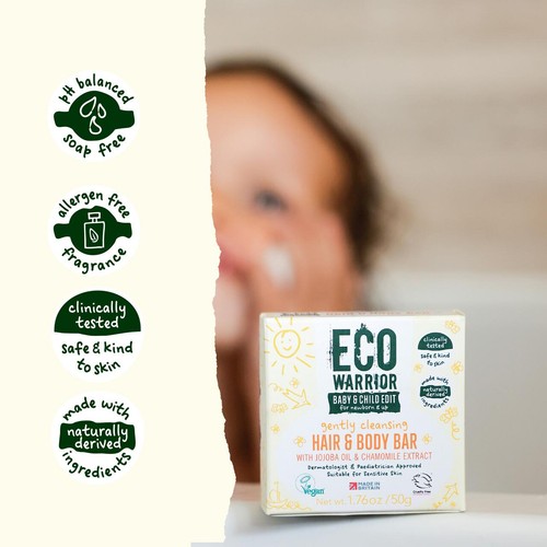 Eco Warrior Baby & Child Gently Cleansing Hair & Body Soap Bar  thumbnail 6