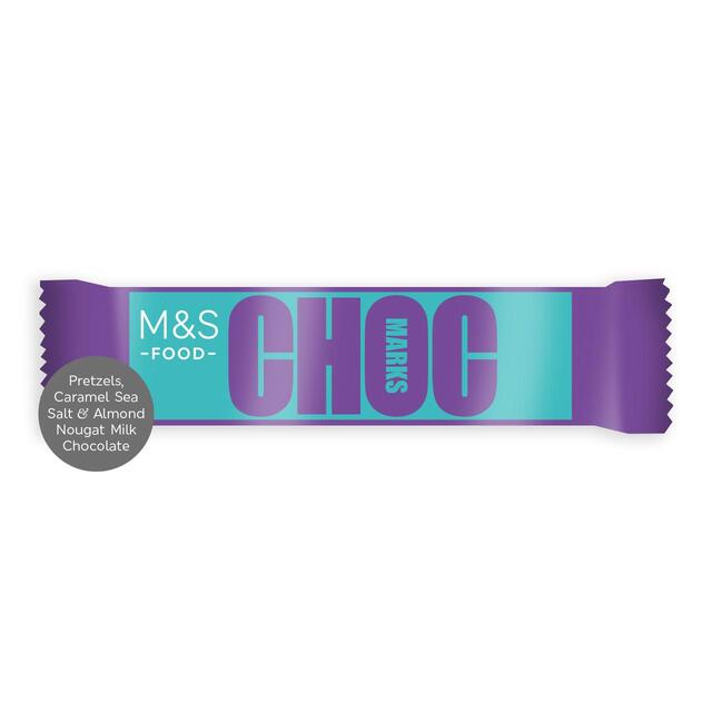 M&S Choc Marks Pretzel, Caramel Sea Salt & Almond Nougat Milk Chocolate thumbnail 2
