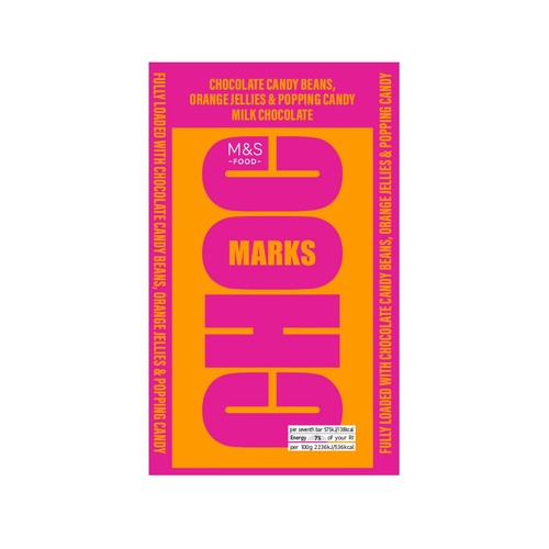 M&S Choc Marks Candy Beans, Orange Jellies & Popping Candy Milk Chocolate
