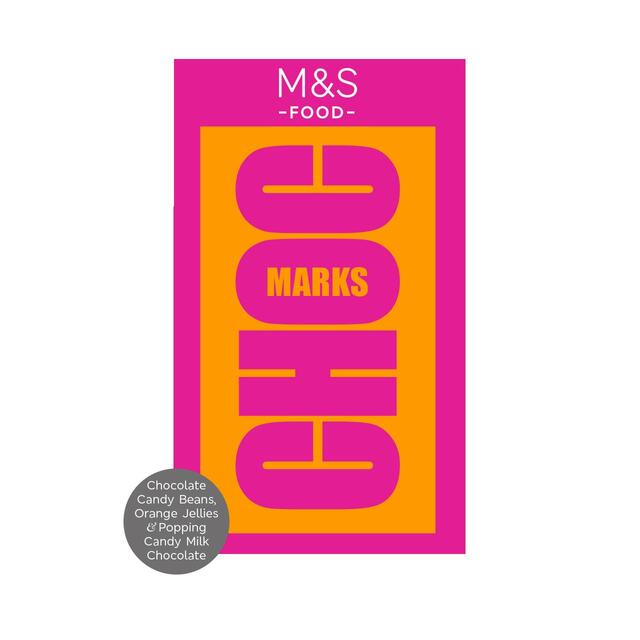 M&S Choc Marks Candy Beans, Orange Jellies & Popping Candy Milk Chocolate thumbnail 2