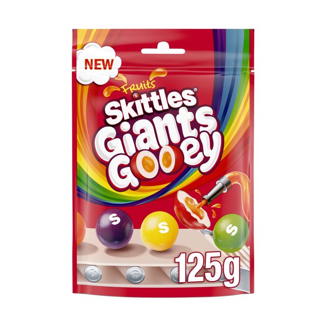 Skittles Giants Gooey Vegan Chewy Sweets Fruit Flavoured Pouch Bag