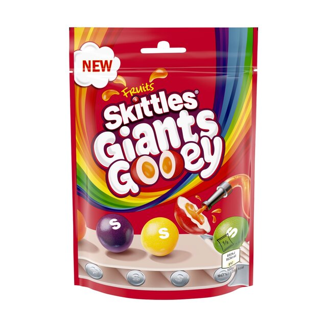 Skittles Giants Gooey Vegan Chewy Sweets Fruit Flavoured Pouch Bag thumbnail 2