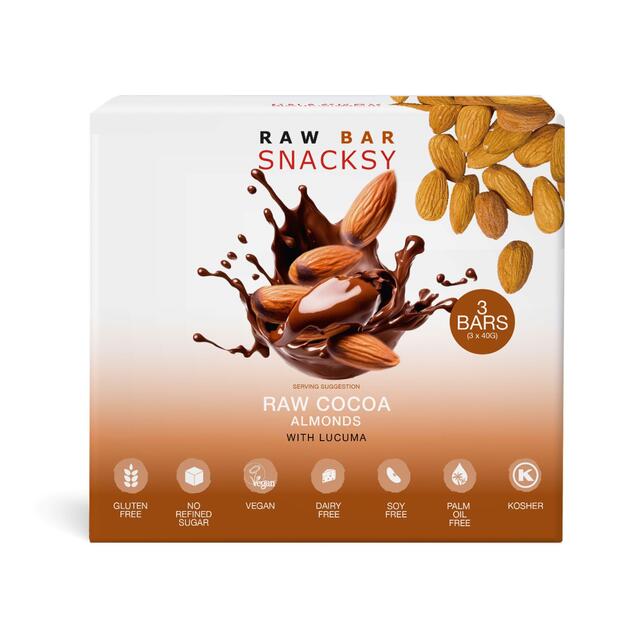 Snacksy Raw, Vegan, Alternative Chocolate Bar - Almond & Lucuma