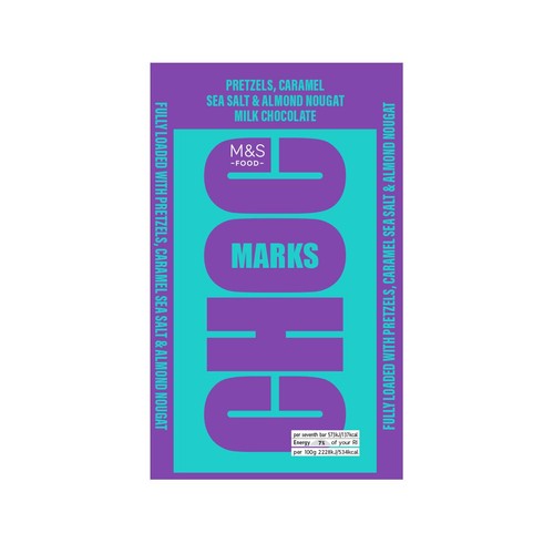 M&S Choc Marks Pretzel, Caramel Sea Salt & Almond Nougat Milk Chocolate