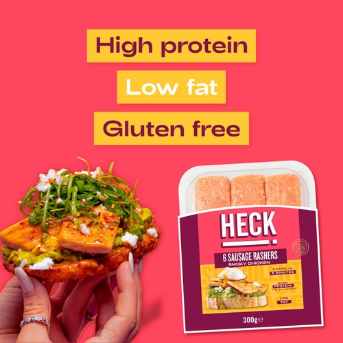 HECK! Low Fat Smoky Chicken Gluten Free Sausage Rashers thumbnail 4