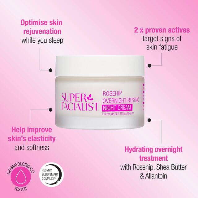 Super Facialist Rosehip SleepSmart Overnight Resync Night Cream thumbnail 3