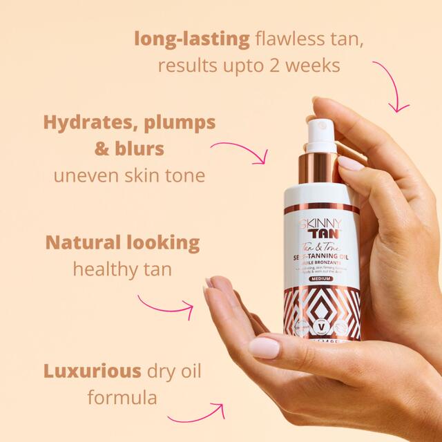 Skinny Tan Tan & Tone Self -Tanning Oil Medium 145ml thumbnail 2