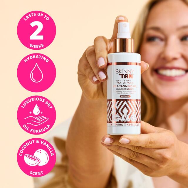 Skinny Tan Tan & Tone Self -Tanning Oil Medium 145ml thumbnail 7
