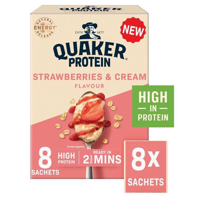 Quaker Oat So Simple Protein Strawberries & Cream Porridge Sachets Cereal