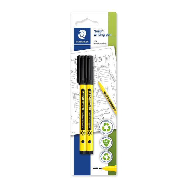 STAEDTLER Noris Handwriting Pen Black 2pk