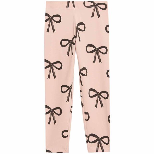 M&S Cotton Rich Bow Leggings, 2-7 Years, Pink