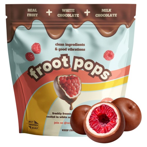 Froot Pops Freshly Frozen Raspberries Coated in White & Milk Chocolate