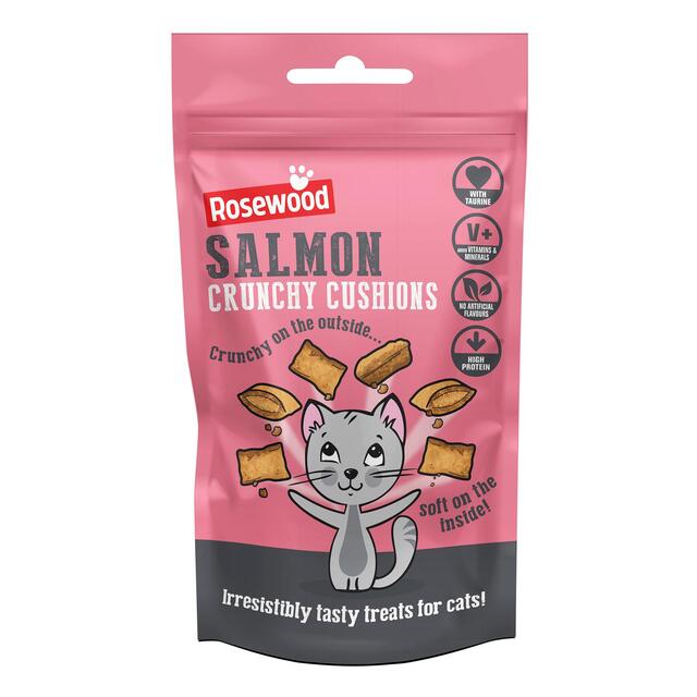Rosewood Salmon Crunchy Cushions For Cats