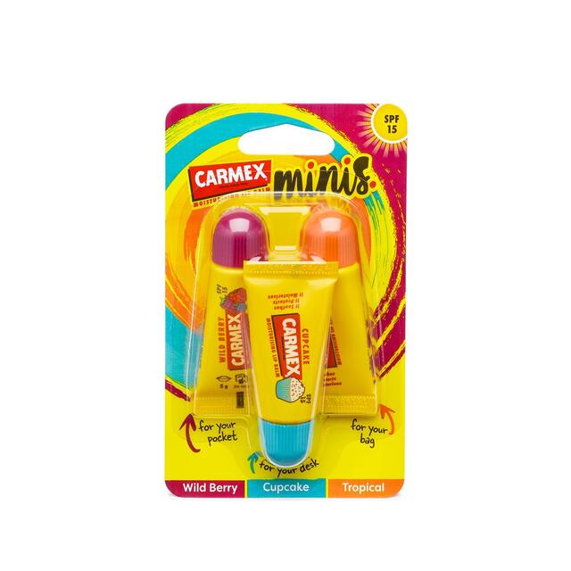 Carmex Minis SPF15 Tingle Free Lip Balm Tube 3 Pack thumbnail 2