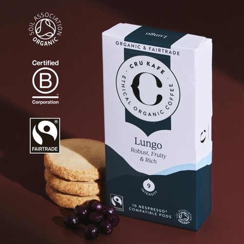 CRU Kafe Organic Fairtrade Lungo Pods 20s thumbnail 2
