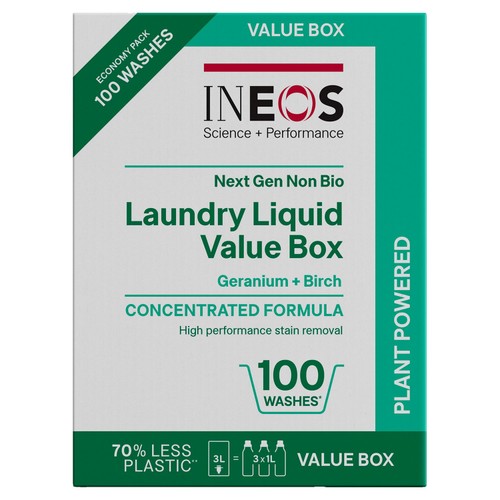  INEOS Non Bio Laundry Liquid XXL Value Box Geranium + Birch 100 Washes thumbnail 2