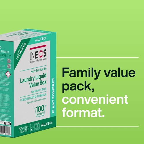  INEOS Non Bio Laundry Liquid XXL Value Box Geranium + Birch 100 Washes thumbnail 3