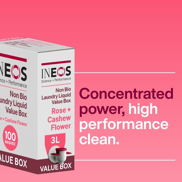 INEOS Non Bio Laundry Liquid XXL Value Box Rose + Cashew Flower 100 Washes thumbnail 7