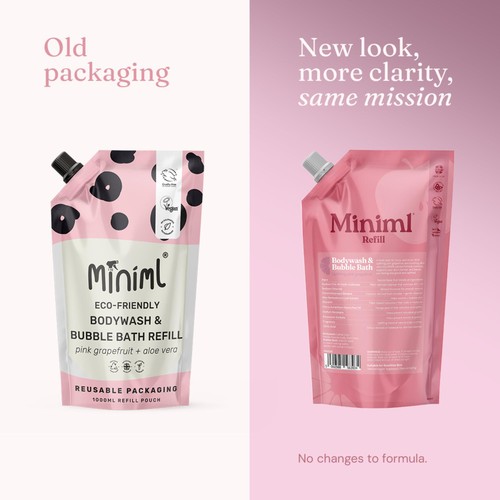 Miniml Bodywash & Bubble Bath Refill Pink Grapefruit & Aloe Vera thumbnail 2