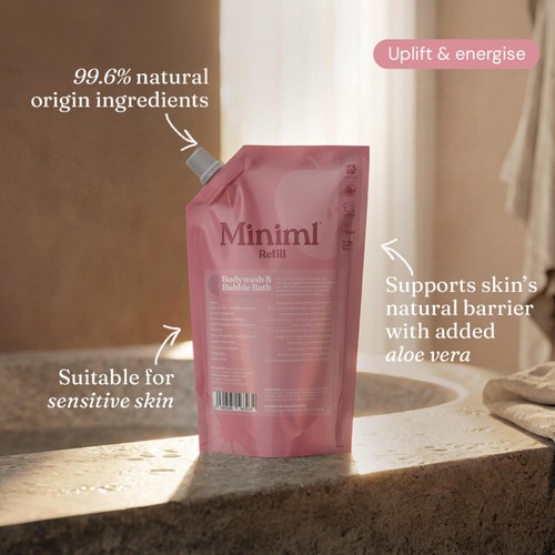 Miniml Bodywash & Bubble Bath Refill Pink Grapefruit & Aloe Vera thumbnail 3