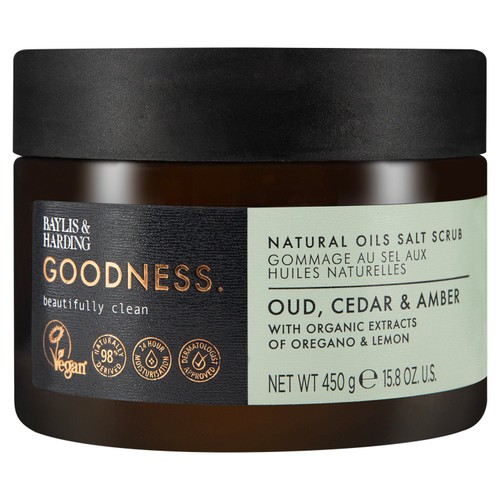 Baylis & Harding Goodness Oud, Salt, Apricot and Olive Stones Scrub