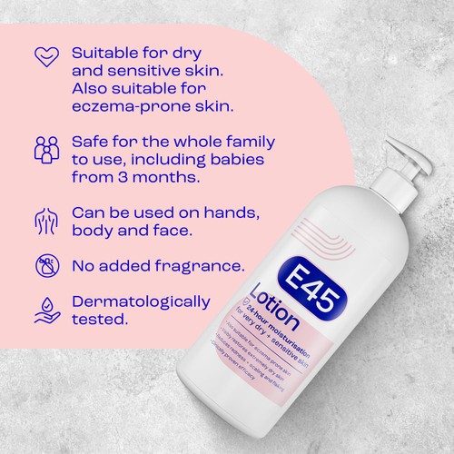 E45 Moisturiser Body Lotion for Dry & Sensitive Skin thumbnail 4