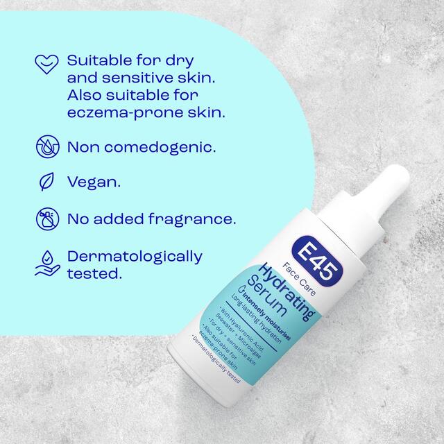 E45 Hydrating Face Serum with Hyaluronic Acid for Dry & Sensitive Skin thumbnail 3