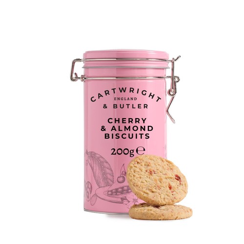 Cartwright & Butler Cherry & Almond Biscuits in Tin thumbnail 2