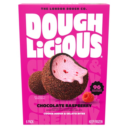 Doughlicious Chocolate Raspberry Cookie Dough and Gelato Bites