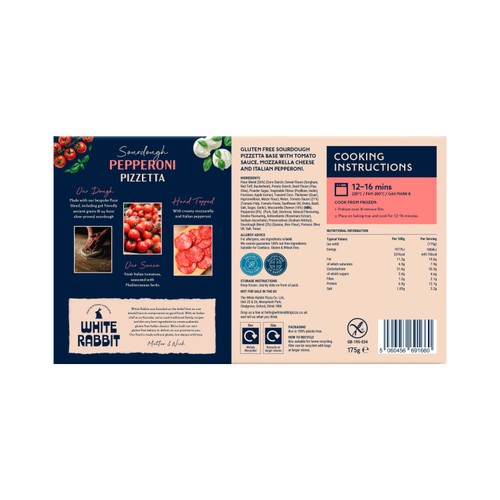 White Rabbit Gluten Free Sourdough Pepperoni Pizzetta thumbnail 2
