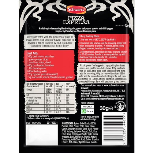 Schwartz x Pizza Express Spicy Beef & Pepper Pasta Bake Recipe Mix thumbnail 3