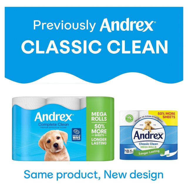 Andrex Complete Clean Toilet Roll Mega Rolls thumbnail 4