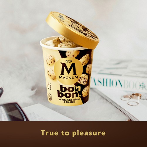 Magnum Bonbon White Chocolate & Cookies Ice Cream Frozen Snack thumbnail 2