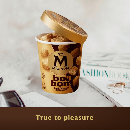 Magnum Bonbon Gold Caramel Billionaire Ice Cream Frozen Snack thumbnail 2