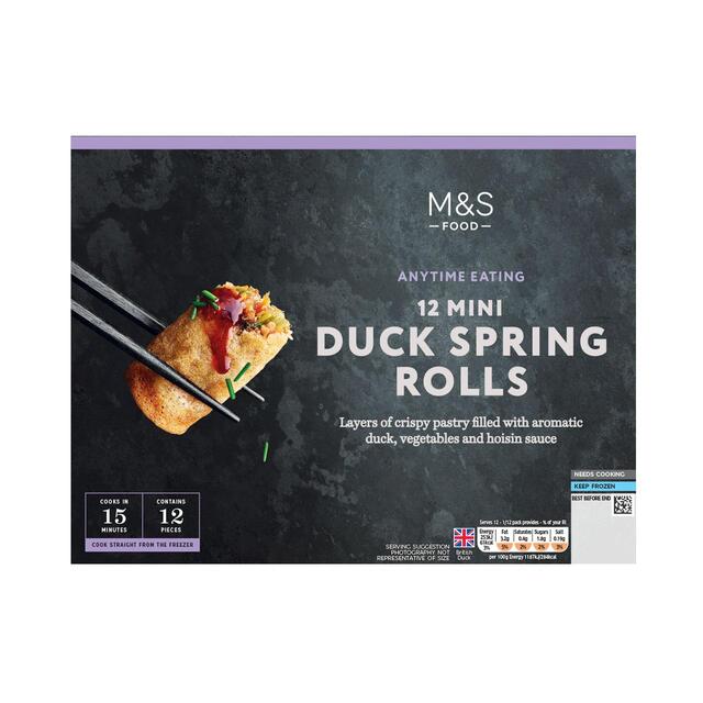 M&S 12 Mini Duck Spring Rolls Frozen thumbnail 2