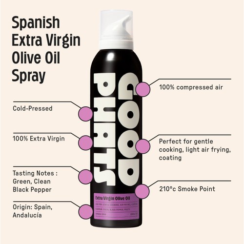 GOOD PHATS Spanish Extra Virgin Olive Oil Aerosol Spray thumbnail 2