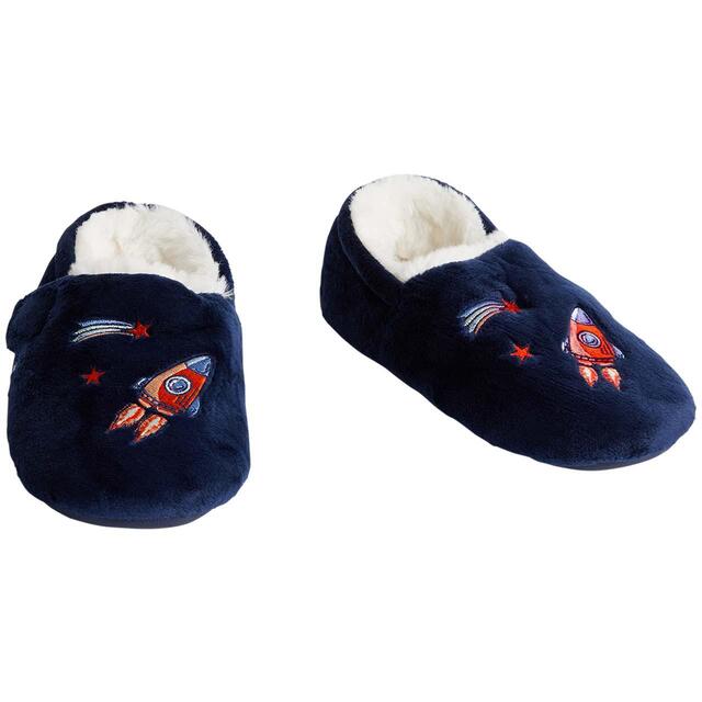 M&S Rocket Riptape Slippers, Size 6, Navy thumbnail 2