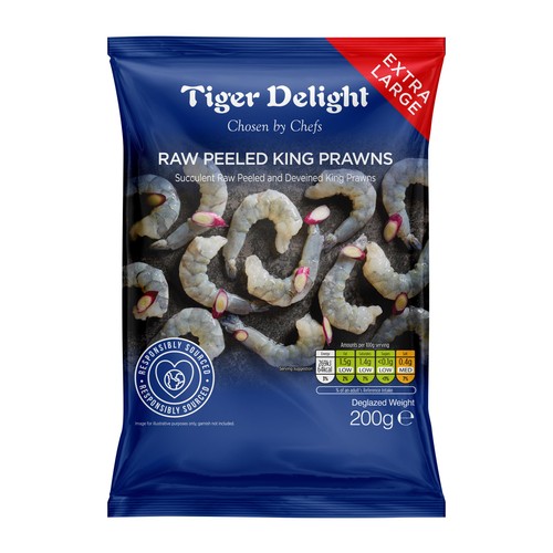 Tiger Delight Extra Large Raw Peeled King Prawns