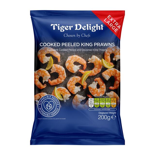 Tiger Delight Extra Large Cooked Peeled King Prawns