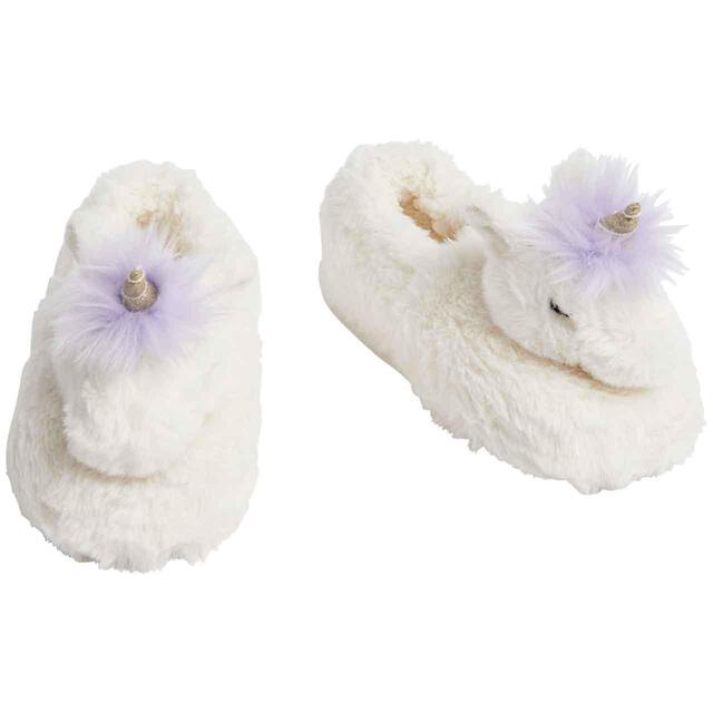 M&S Kids Unicorn Slippers, Size 6, Cream thumbnail 2