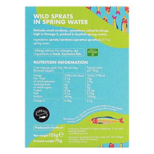 Fish 4 Ever Wild sprats in spring water thumbnail 2