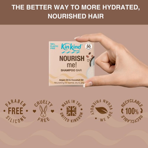 KinKind NOURISH me! Shampoo Bar With Argan Oil and Coconut Oil thumbnail 2