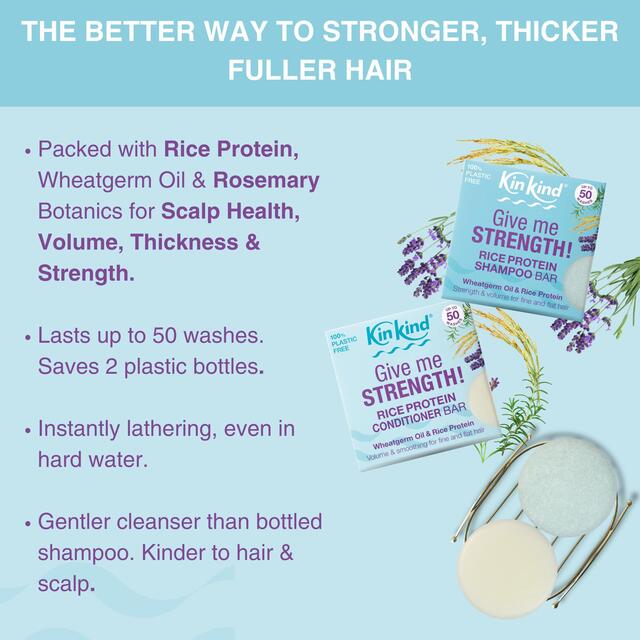 KinKind Give me STRENGTH! Shampoo Bar with Wheatgerm Oil and Rice Protein thumbnail 3