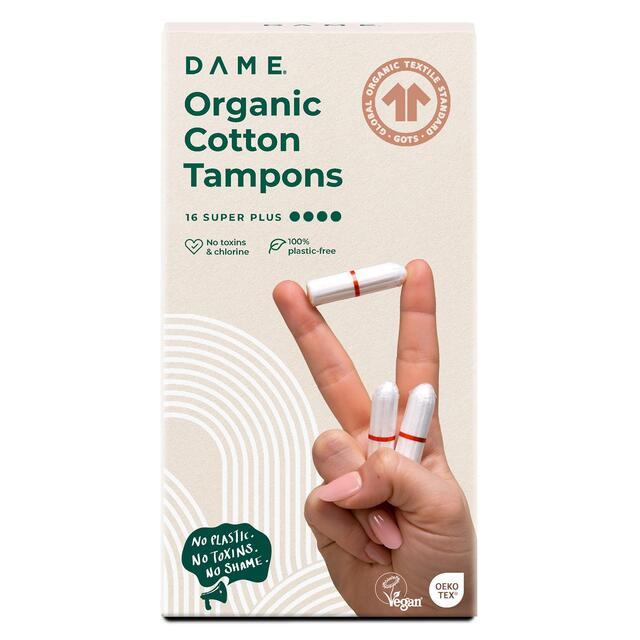 DAME Organic Cotton Tampons Super Plus