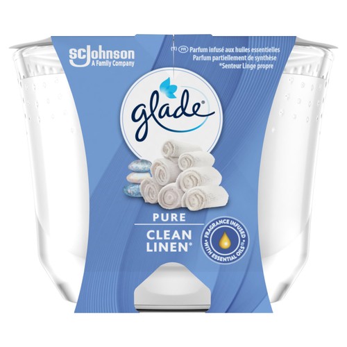 Glade Large Scented Candle, Clean Linen thumbnail 2