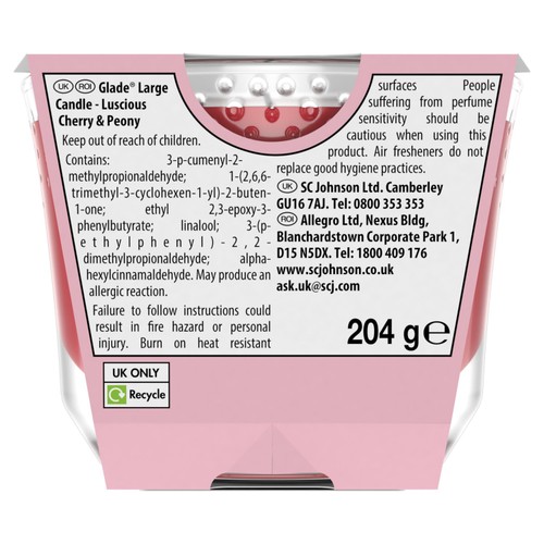 Glade Large Scented Candle, Peony & Cherry thumbnail 3