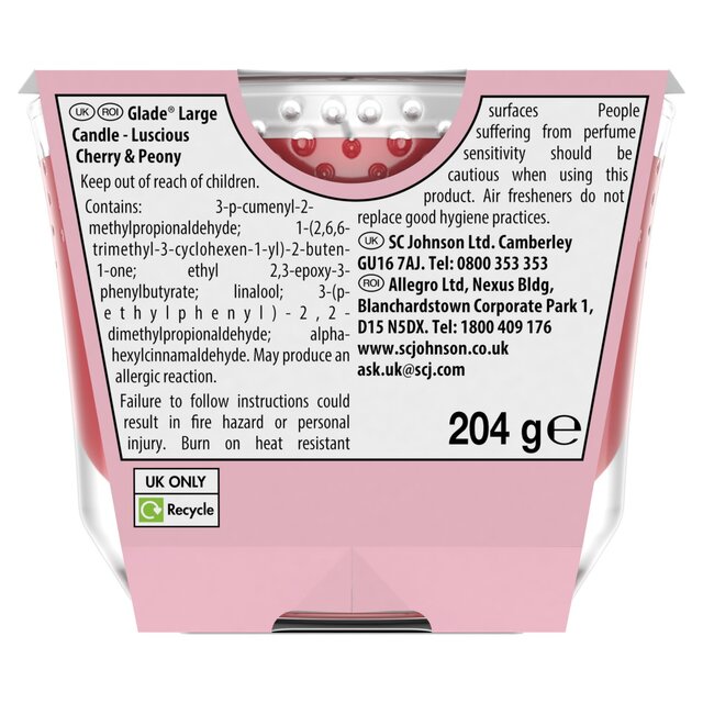 Glade Large Scented Candle, Peony & Cherry thumbnail 3