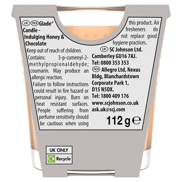 Glade Small Scented Candle, Honey & Chocolate thumbnail 3