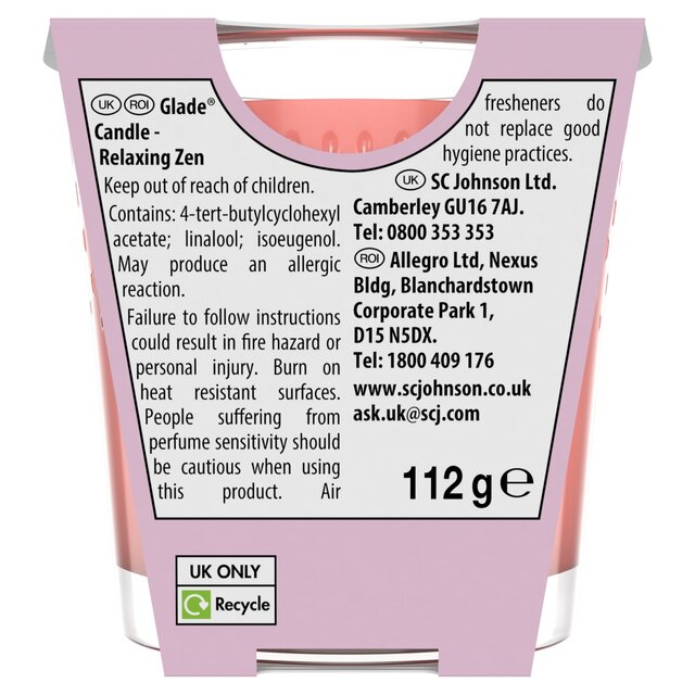 Glade Small Scented Candle, Relaxing Zen thumbnail 3