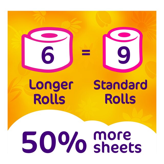 Cushelle Quilted Sunshine Daisy Toilet Roll, 50% More Sheets thumbnail 3